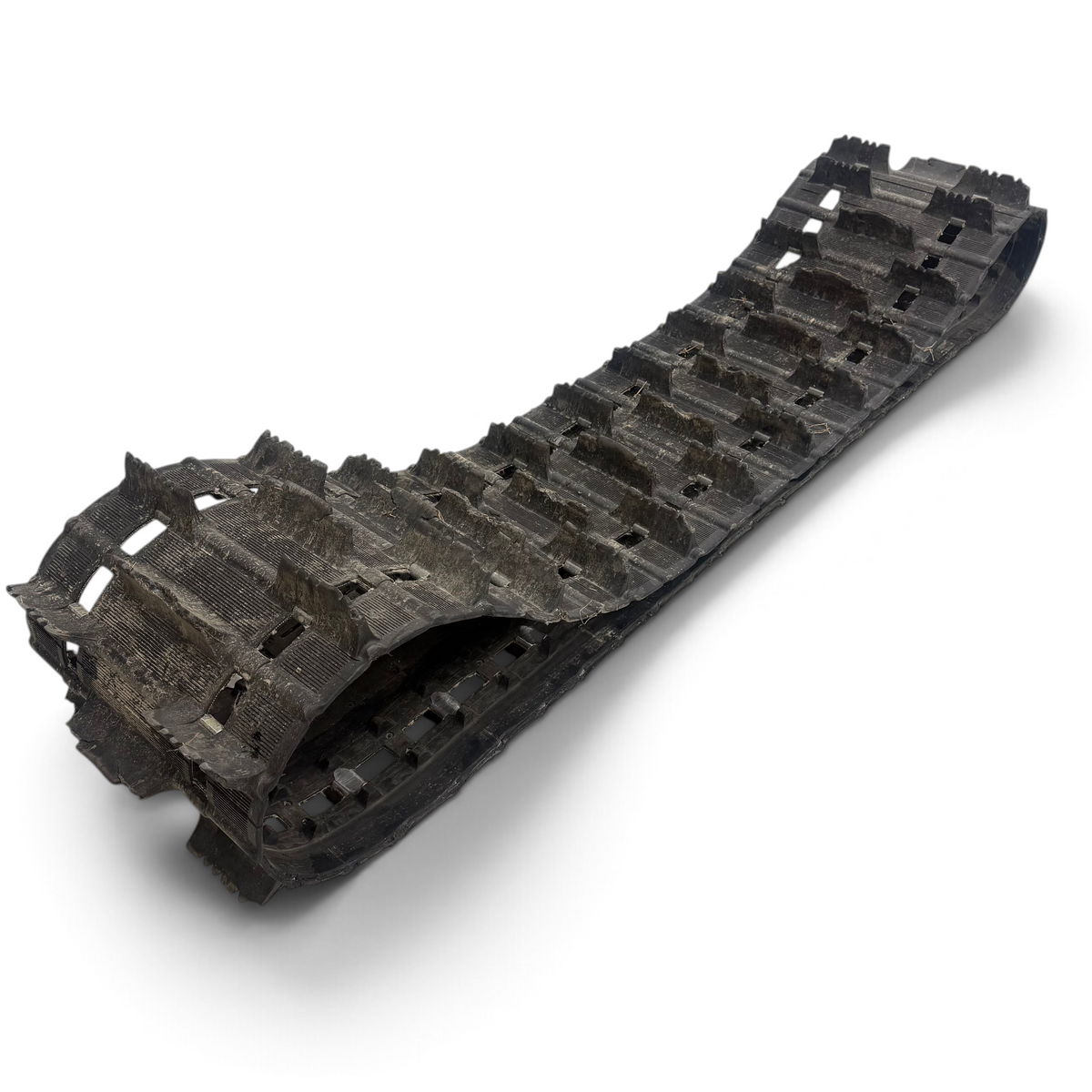 Northern Sledparts Oy käytetty musta PowderMax-telamatto 16x146x2,0 tuumaa, jossa näkyy käytön jälkiä ja kulumaa